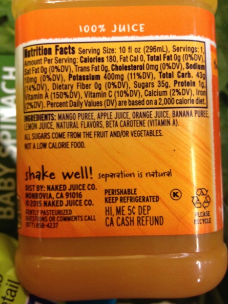 Here's a single serving juice from the health food section. 35 grams of sugar. That's not even added sugar. Its just from fruit, however, they stripped out all the fiber!