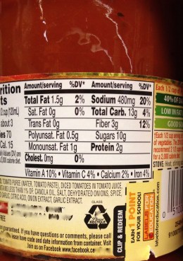 10 grams of sugar in 1/2 cup of this tomato sauce.